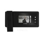 مانیتور آیفون تصویری آلدو V424 مشکی 32 مانیتور V424 یک صفحه نمایش 4.3 اینچی که اطراف آن یک کادر مشکی رنگ است را دارد و در کنار صفحه نمایش کلید های لمسی مانیتور قرار دارد