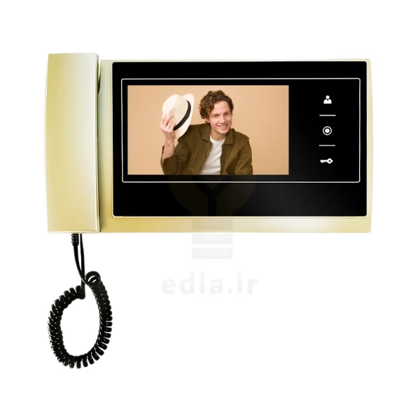 مانیتور 727 که دارای یک صفحه نمایش 7 اینچی است که در کنار آن دکمه های لمسی و هندست مانیتور قرار دارد