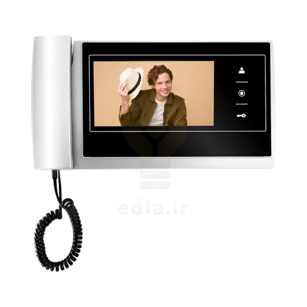 مانیتور 727 که دارای یک صفحه نمایش 7 اینچی است که در کنار آن دکمه های لمسی و هندست مانیتور قرار دارد