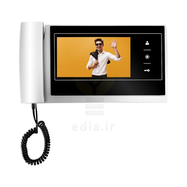 مانیتور 727M که دارای یک صفحه نمایش 7 اینچی است که در کنار آن دکمه های لمسی و هندست مانیتور قرار دارد