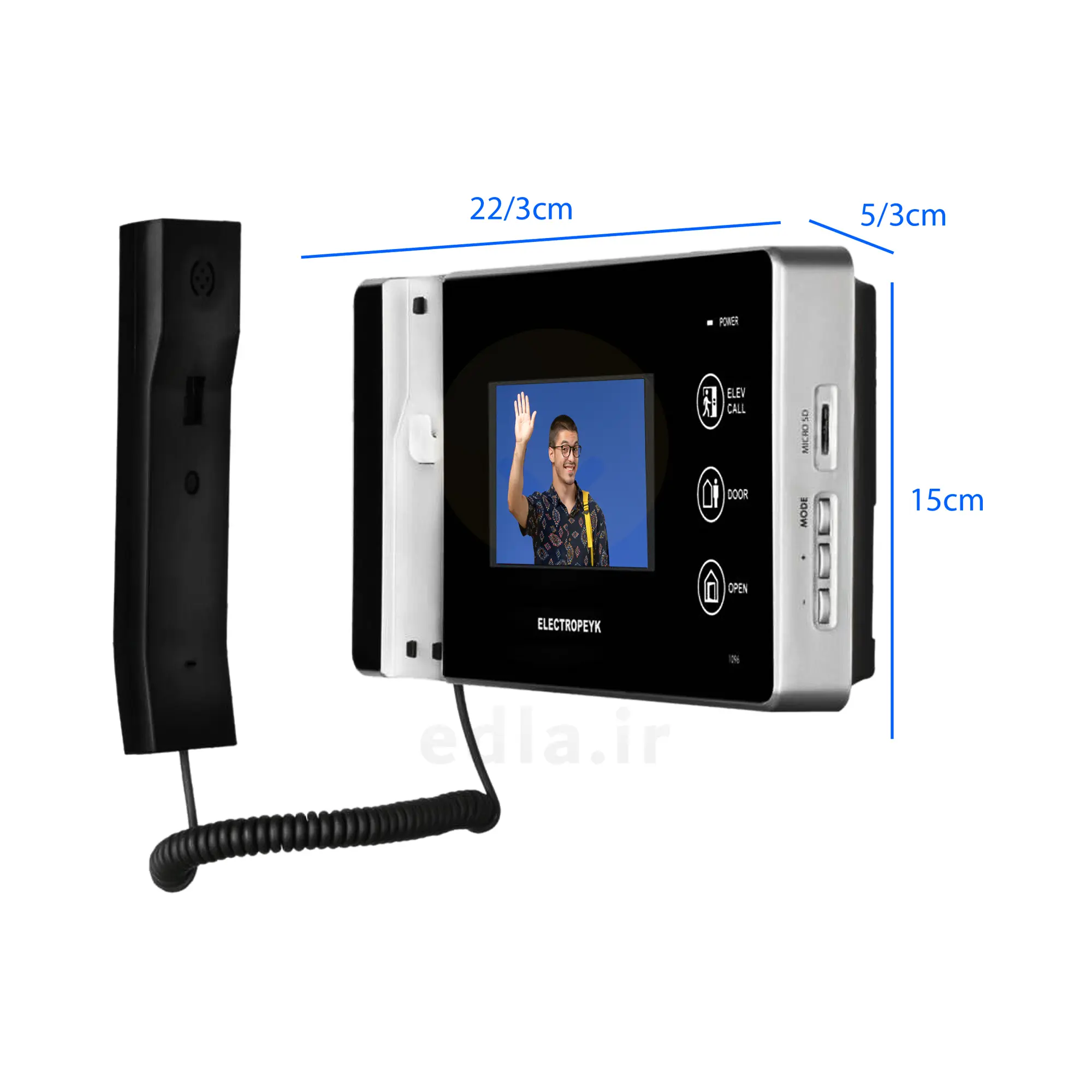 Electropeyk video door opener display 1196 Black1
