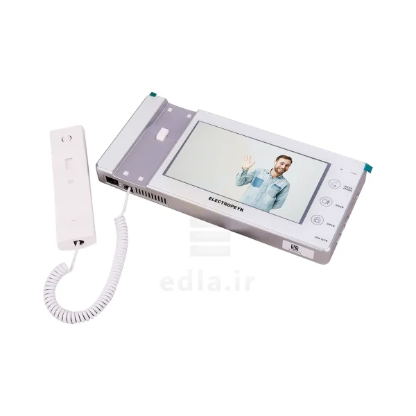 مانیتور 1294 که دارای یک صفحه نمایش 7 اینچی است و در کنار آن کلید های لمسی و محل قرار گیری هندست مشخص است