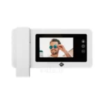 مانیتور آیفون تصویری اف اف تکنولوژی C43N 49 کادر مشکی رنگ که داخل ان صفحه نمایش و کلید ها وجود دارد و در زیر ان لوگوی برند اف اف وجود دارد