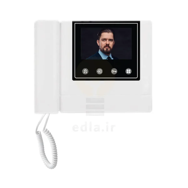 صفحه نمایش با کادر مشکی رنگ که دکمه ها در زیر صفحه نمایش و داخل کادر قرار دارد