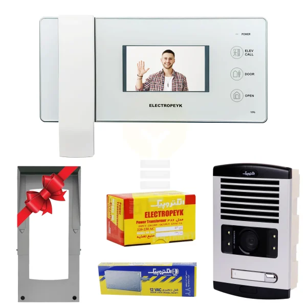 پکیج 1 واحدی آیفون تصویری الکتروپیک 1096 سفید
