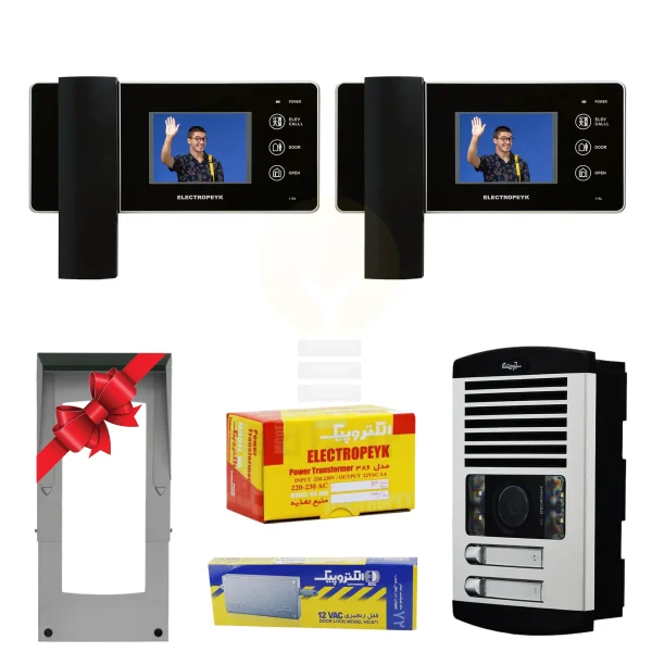 پکیج 2واحدی آیفون تصویری الکتروپیک 1196 مشکی