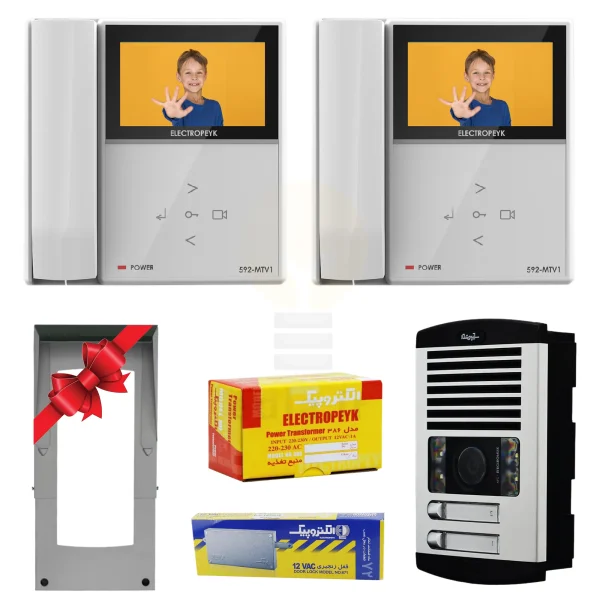 پکیج 2 واحدی آیفون تصویری الکتروپیک 592 سفید