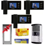 Package 3Units Electropek Video DoorPhone 1196 Black