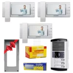 Package 3Units Electropek Video DoorPhone 1294 White