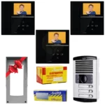 Package 3Units Electropek Video DoorPhone 592 Black