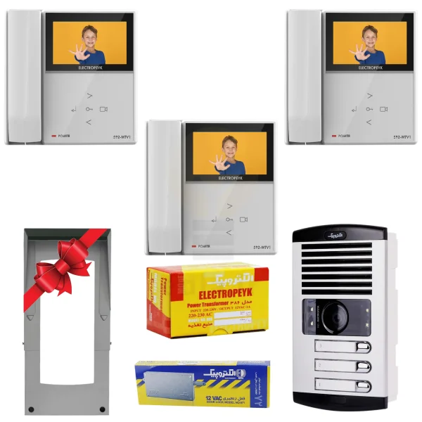 پکیج 3 واحدی آیفون تصویری الکتروپیک 592 سفید