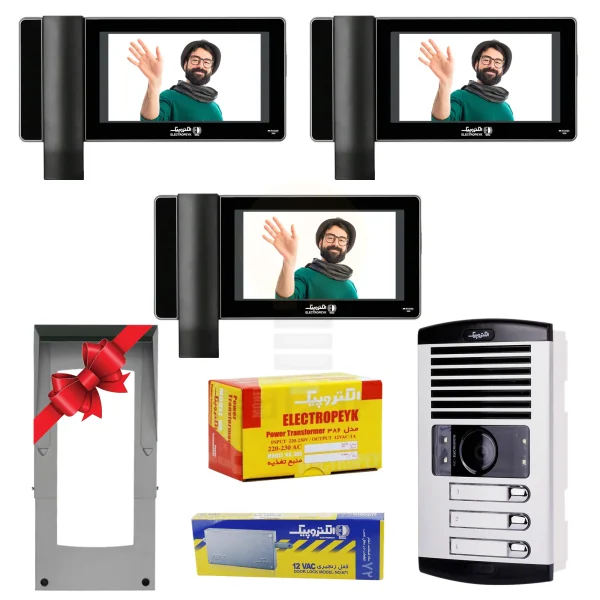 پکیج 3 واحدی آیفون تصویری الکتروپیک 996 مشکی