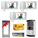 Package 3Units Electropek Video DoorPhone 996 White