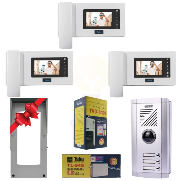 پکیج سه واحدی آیفون تصویری تابا TVD-1035M