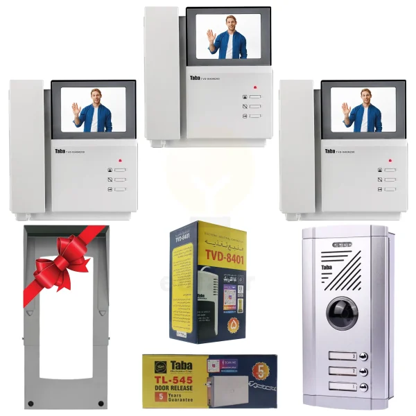 پکیج سه واحدی آیفون تصویری تابا TVD-1040M