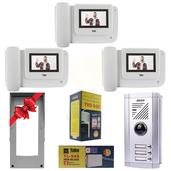 پکیج سه واحدی آیفون تصویری تابا TVD-1043i