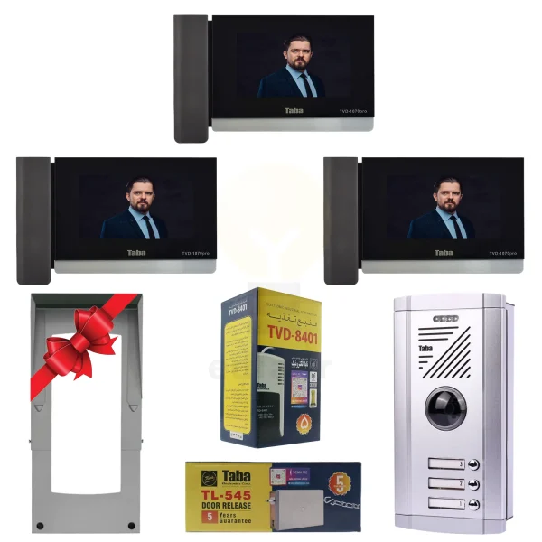 پکیج سه واحدی آیفون تصویری تابا TVD-1070Pro