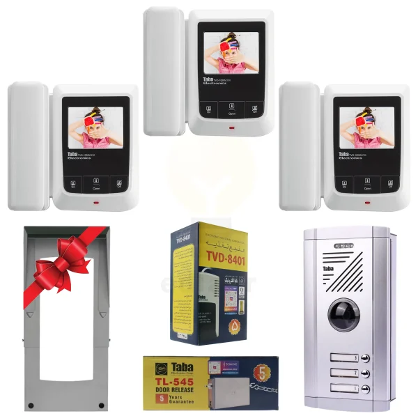 پکیج سه واحدی آیفون تصویری تابا TVD-1090M