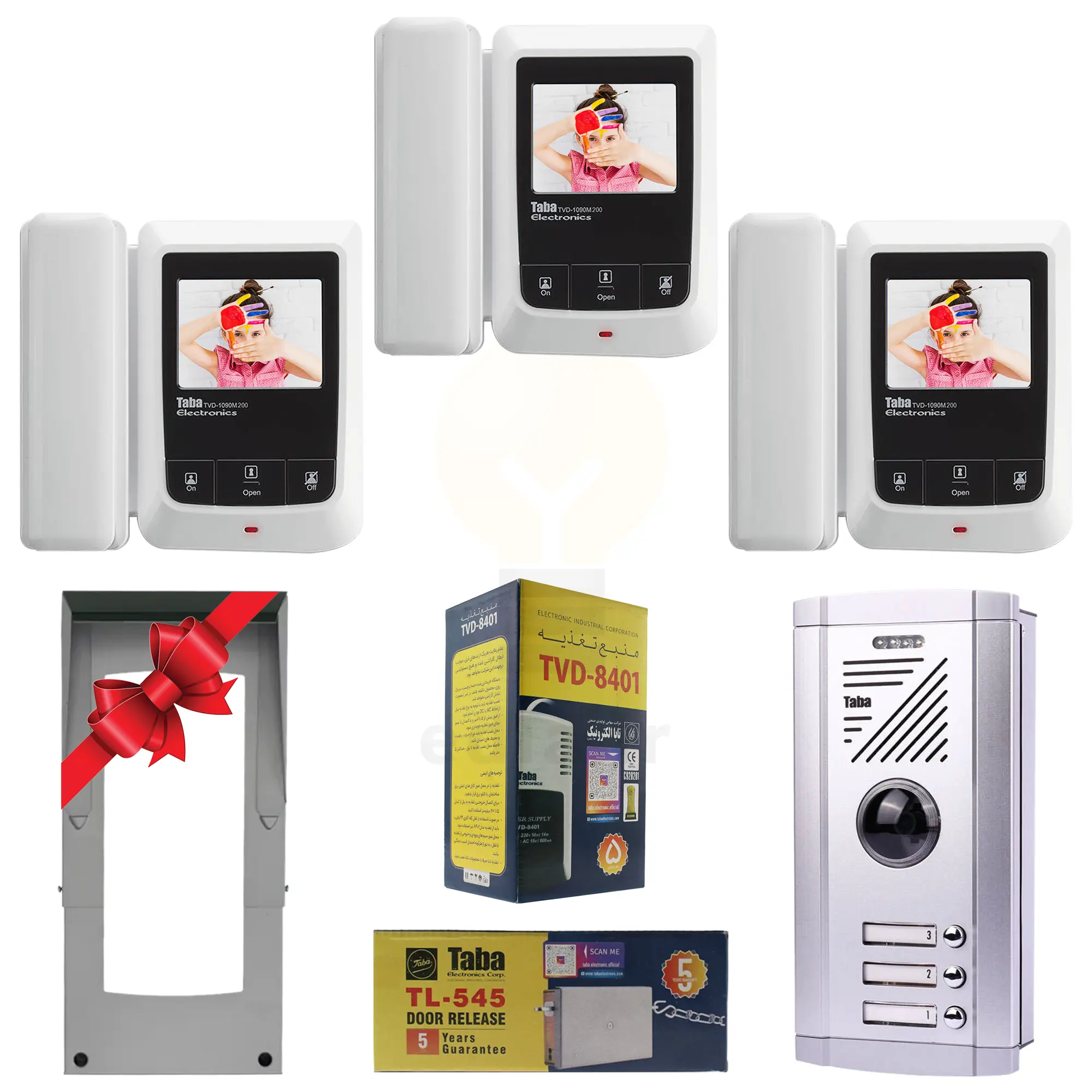 پکیج سه واحدی آیفون تصویری تابا TVD-1090M