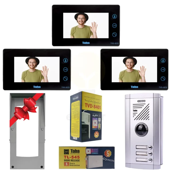 پکیج سه واحدی آیفون تصویری تابا TVD-2070