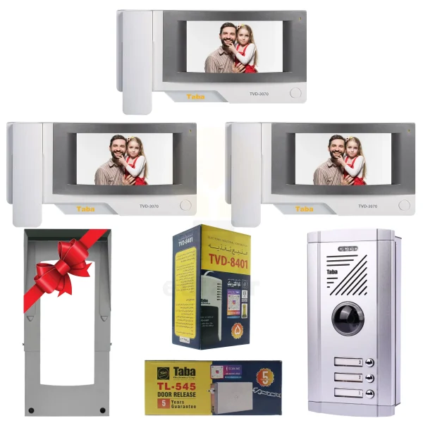 پکیج سه واحدی آیفون تصویری تابا TVD-3070