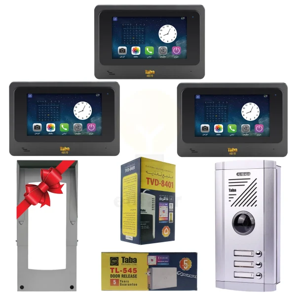 پکیج سه واحدی آیفون تصویری تابا TVD-4070