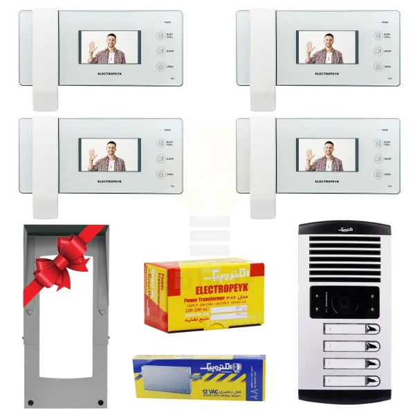 پکیج 4 واحدی آیفون تصویری الکتروپیک 1096 سفید