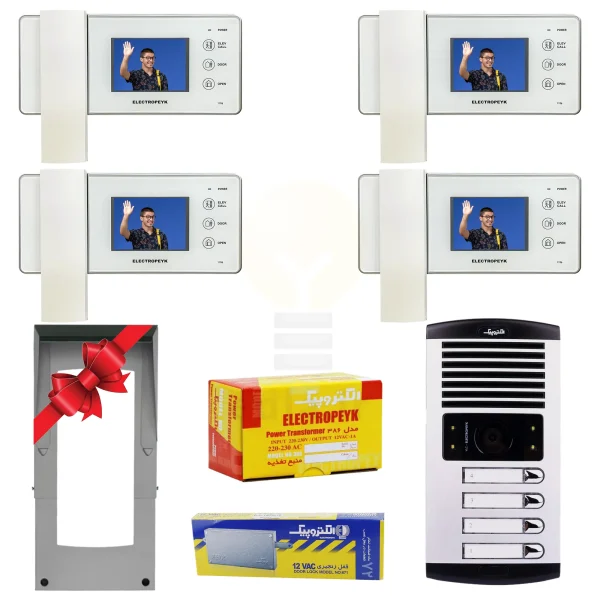 پکیج 4 واحدی آیفون تصویری الکتروپیک 1196 سفید