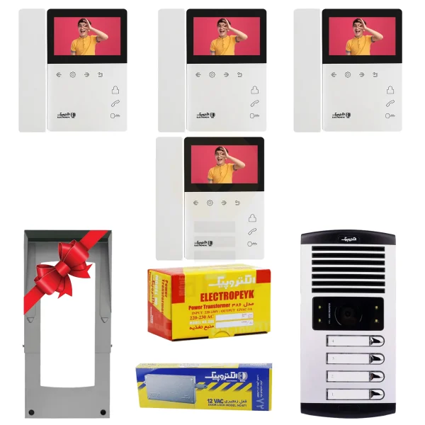 پکیج 4 واحدی آیفون تصویری الکتروپیک 897-Pro (حافظه دار)