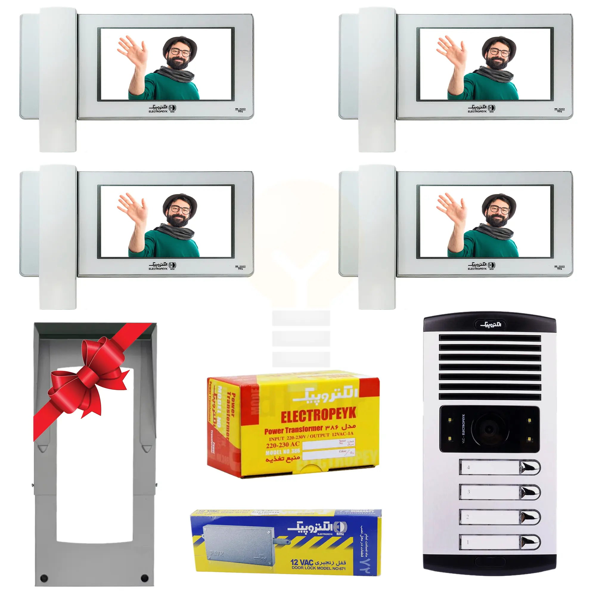 پکیج 4 واحدی آیفون تصویری الکتروپیک 996 سفید