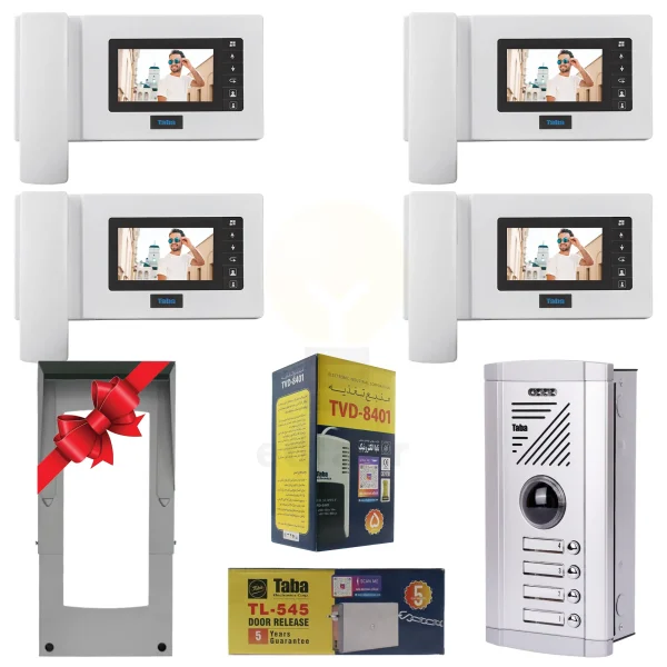 پکیج چهار واحدی آیفون تصویری تابا TVD-1035M