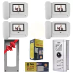 پکیج چهار واحدی آیفون تصویری تابا TVD-1043i 22 Package 4Units Taba Video DoorPhone TVD 1043i