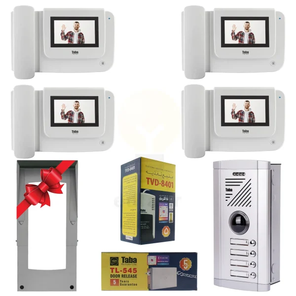 پکیج چهار واحدی آیفون تصویری تابا TVD-1043i