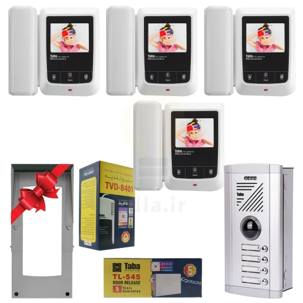 پکیج چهار واحدی آیفون تصویری تابا TVD-1090M