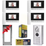 پکیج چهار واحدی آیفون تصویری تابا TVD5-43 18 Package 4Units Taba Video DoorPhone TVD5 43