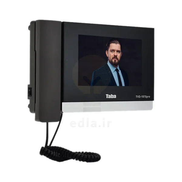 سمت چپ مانیتور که دکمه روشن و خاموش و قسمتی از صفحه نمایش و هندست در آن مشخص است