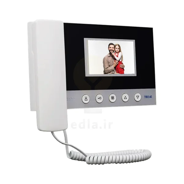 صفحه نمایش و کادر مشکی رنگ در اطراف آن و پنج کلید برای بازکردن درب و تنظیمات صفحه نمایش